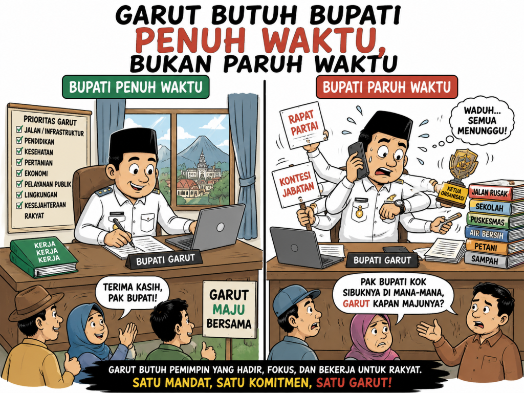 Garut Butuh Bupati Penuh Waktu, bukan Paruh Waktu